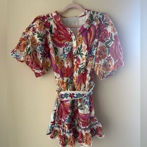 FARM Rio Spring Bananas belt mini dress